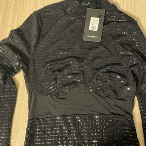 Fashion Nova Metallic Mini Dress